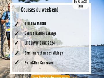 Retrouvez nos équipes sur les différents événements du week-end ! 

- L'Ultra Marin 
- CourseNature Lafarge 
- Surviv'Orne 
- Semi Marathon des Vikings 
-...